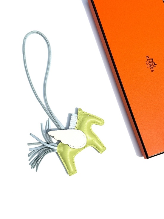 Hermes Handbags - Hermes Pegase Rodeo Grigri Milo Jaune Bourgeon Bleu Brume Nata Lambskin PM Charm